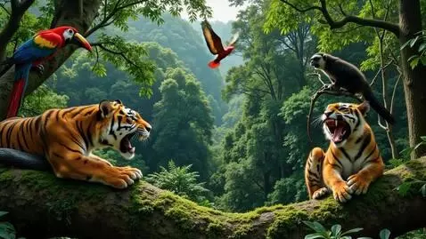 An aerial view of the vast rainforest, beautiful