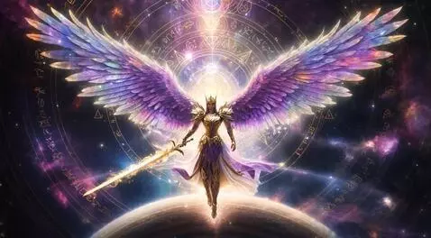 Prompt:

A radiant cosmic angel stands on a mass